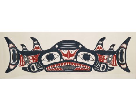 ??? Jackson  Limited edition colour print in black and iron red  “Toos Shuk’a Shark”, limited edition 53/130, signed indistin