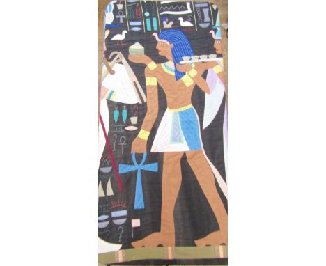 Applique wall hanging&nbsp;with Egyptian design, vintage fabric&nbsp;including William Morris curtain and vintage hanging gar