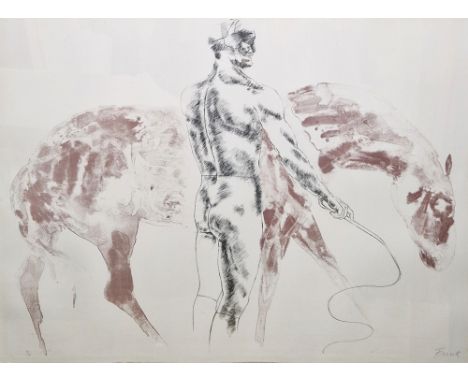 Elisabeth Frink (1930-1993)  Lithograph in colours "Man and Horse III", limited edition 14/70, signed 'Frink' lower right in 