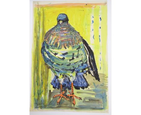 Leslie Duxbury ARCA (1921-2001) Watercolour  Pigeon, 56cm x 39cm  Similar charcoal drawings Studies of birds  Screenprints, f