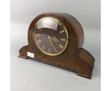 MID-20TH CENTURY SMITHS MAHOGANY MANTEL CLOCK, 35cm wide