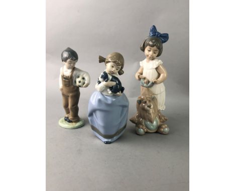 NAO FIGURE OF A GIRL AND TOY, 19cm high, along with five other Nao figures of children (6)