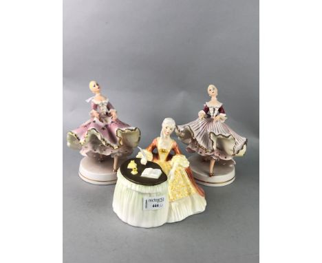 ROYAL DOULTON FIGURE OF 'MEDITATION', HN 2330, along with a pair of ceramic bird figures, pair of ceramic dancing figures and