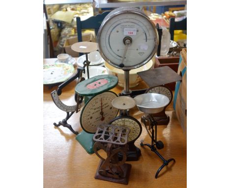 A COLLECTION OF VINTAGE POSTAL SCALES and others similar