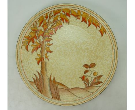 Charlotte Rhead Crown Ducal large charger decorated in the Spanish Tree design, diameter 46cm 