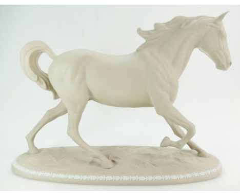 Wedgwood & Bentley light taupe Jasper prestige Etruria George Stubbs model of a horse. 44cm in length x 30.5cm high