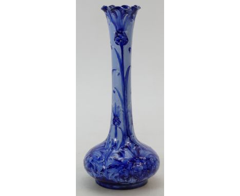 William Moorcroft Macintyre Florian vase decorated with Solifleur Cornflower, blue on lighter blue ground, height 20cm.