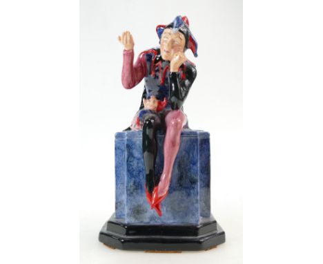 Carltonware figure The Jester, limited edition with tunic painted in blue, purple and black colours, height 21cm