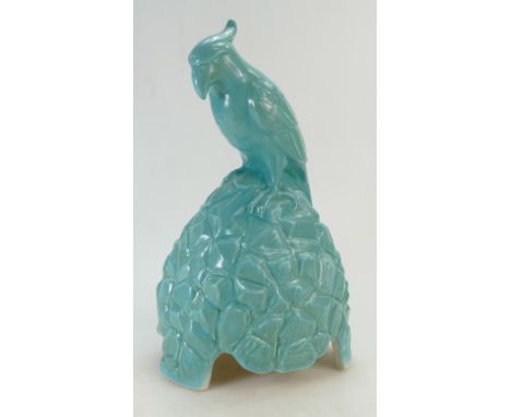 Royal Doulton Artandia Ltd speaker cover modelled as a parrot perched on a rock, height 40cm
