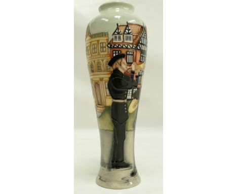 Moorcroft Salvation Army Band vase, trial piece 7/12/15. Height 25cm. 1st in quality