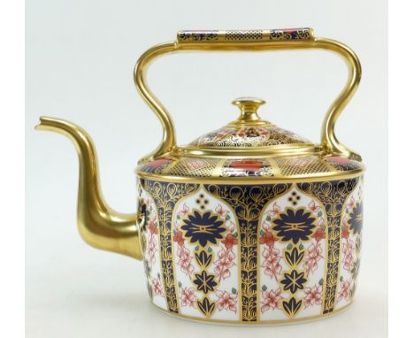 Royal Crown Derby Kettle Teapot in the Old Imari 1128 design, height 18cm, boxed