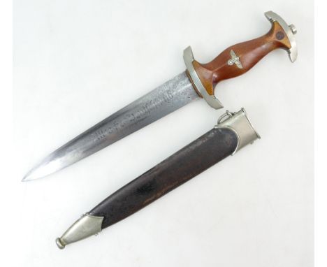 WWII German SA Army Officers Dress Dagger with metal scabbard,impressed NM to the hilt and the blade marked "Alles Fur Deutch