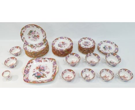 A collection of Coalport floral decorated tea and dinner ware, 10 20cm plates, 12 17.5cm plates, 13 saucers, 1 sandwich plate