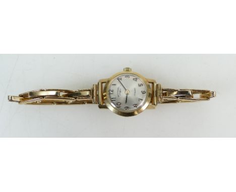 9ct gold ladies Rotary wristwatch and 9ct bracelet, total weight 14.2grams