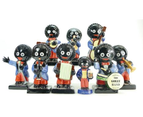 Carltonware Golly Band comprising 8 pieces, together with Doulton Golly AC 1 limited edition 289/2000. Carlton pieces are lim
