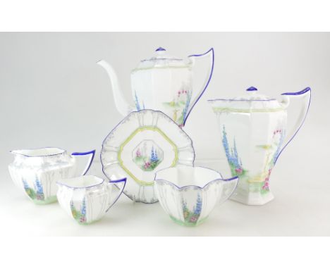 Shelley part tea set - Queen Anne shape 'My Garden' pattern 11607 part tea or coffee service, comprising elegant coffee / tea