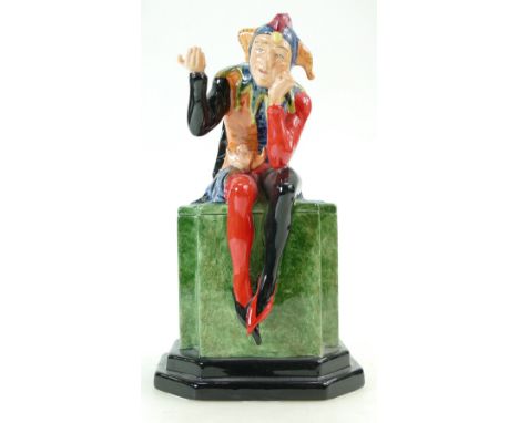 Carltonware figure The Jester, limited edition with tunic painted in red, black and orange colours, height 21cm