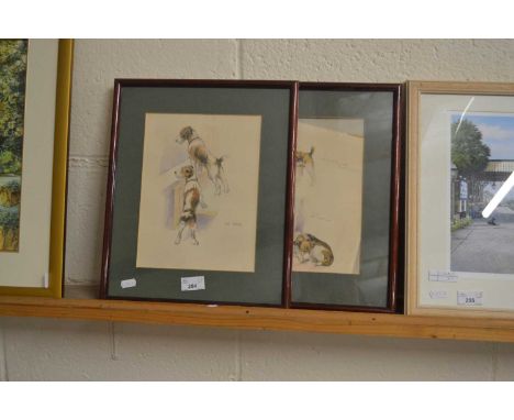 Terrier Pups, The Twins by K Barker together with another by the same artist (2)