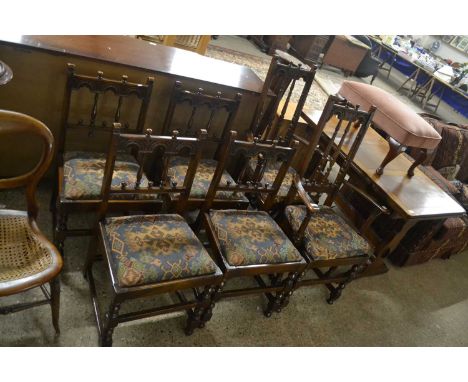 Set of six dark Ercol dining chairs