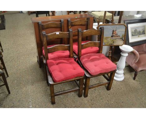 Set of four modern ladder back kitchen chairs