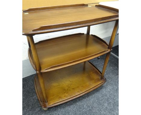DARK WOOD ERCOL THREE TIER TEA TROLLEY