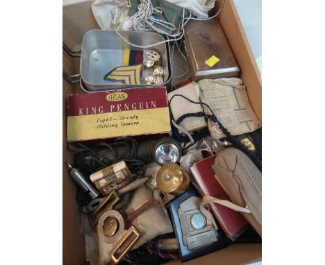 MAINLY MILITARY COLLECTABLES including buttons, some badges, compass, lanyards ETC 