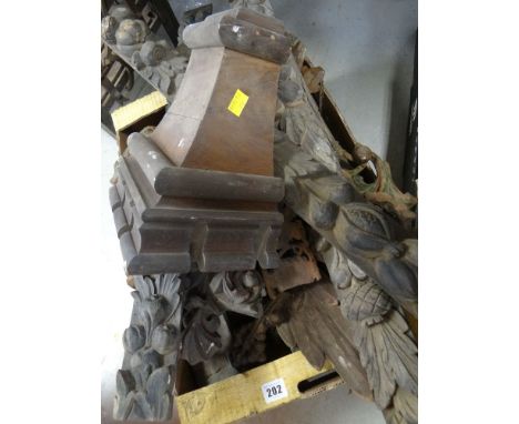 COLLECTION OF WOODEN ARCHITECTURAL CARVINGS of acanthus leaves, various roots and flowers Provenance:PLEASE SEE FULL PROVENAN