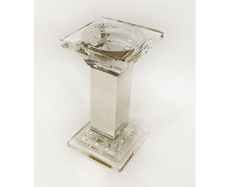 HM SILVER &amp; GLASS CANDLESTICK 