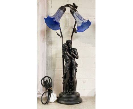 ART NOUVEAU TWIN FIGURE TABLE LAMP 65CMS (H) APPROX