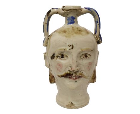 Anthropomorphic amphora in Caltagirone ceramic, nineteenth century H 24x13.5 cm  
