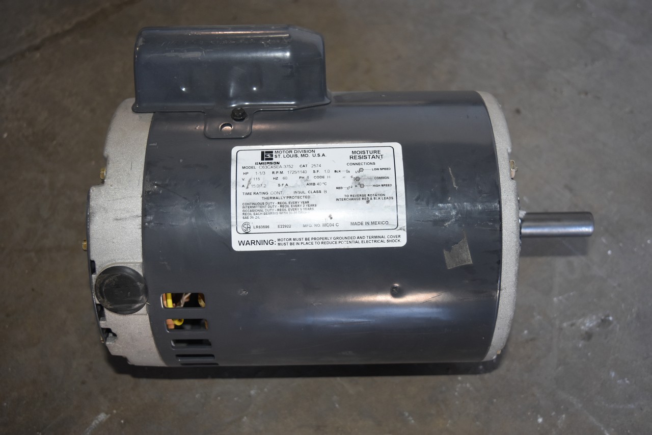 Emerson 1 13hp 1725rpm Single Phase Motor Model C63cxsea 3752 Cat