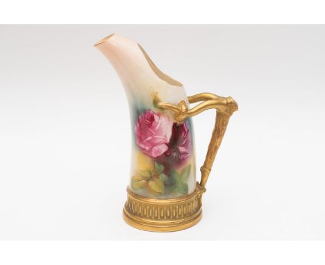 A royal Worcester tusk jug shape 1116. Circa 1913 and signed Kitty Blake. Approximately 15.5cm
