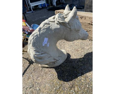 Reconstituted stone model of a horses head