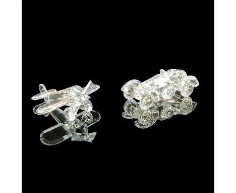 Part of the When We Were Young theme. Includes Aeroplane and Old Timer Vintage Car. Swarovski stamped. Plane: 3.25"L x 3"W x 