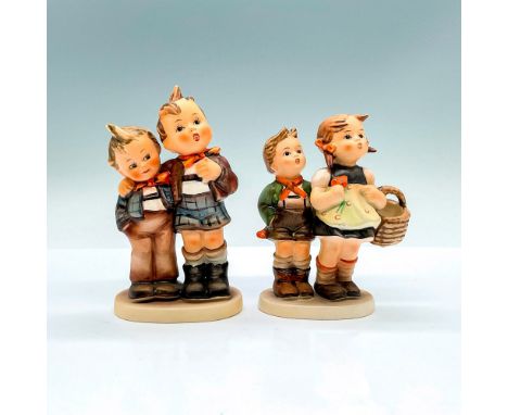 Includes Max and Moritz (123), and To Market (49 3/0). Goebel Hummel backstamps. Max and Moritz: 3"L x 2.25"W x 5"H. To Marke