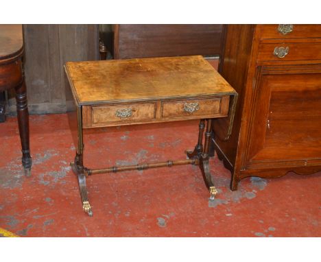 A good quality burr Walnut sofa table