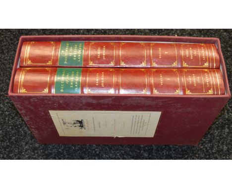 LONGMAN. A Dictionary of the English Language by Samuel Johnson facsimile first edition 1755. In two volumes contained in sli