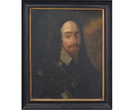 After Sir Anthony van Dyck, Charles I, head and shoulders portrait, oil on canvas, 61x49cm.