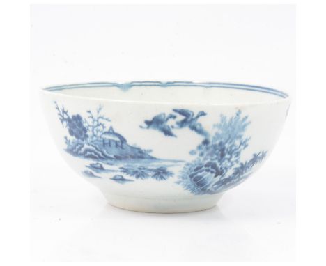 First Period Worcester bowl, Fence pattern crescent mark, diameter 15.5cm.