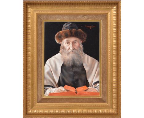 Otto Eichinger, Rabbi, signed, oil on panel, 25.5x19cm.