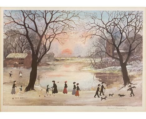 After Helen Layfield Bradley, Oh what a beautiful winter’s day, pencil signed, Fine Art Trade Guild blind stamp, colour print