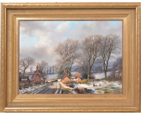 Daniel van der Putten, Nobottle in the Winter, signed, oil on panel, 38.5x54cm.