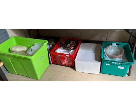 A large quantity of glass oil lamp shades, various sizes, including opaque and cream coloured examples **Lots must be paid fo