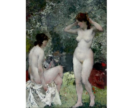 ALESSIO ISSUPOFF (RUSSIAN 1889-1957)The Bathers, oil on board 60 x 45 cm (23 5/8 x 17 ¾ in.)signed lower rightLOT NOTES: One 