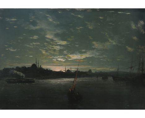 MEKERTICH GIVANIAN (TURKISH-ARMENIAN 1848-1906)Fading Light, oil on tin37 x 50.5 cm (14 1/4 x 19 7/8 in.)signed lower rightLO