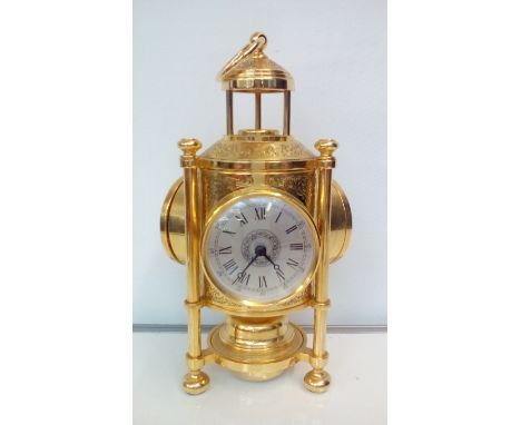 Brass clock/barometer/thermometer/compass, height 26cm  