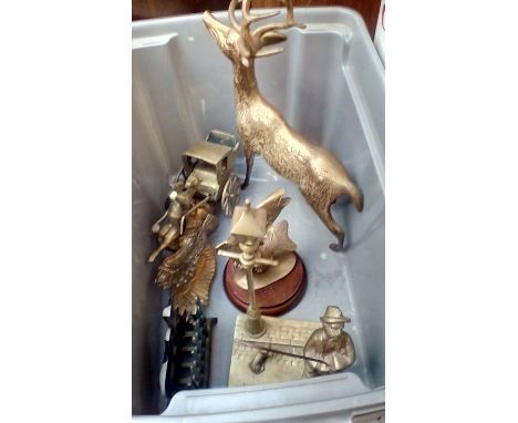 Brass ware to include a model stag