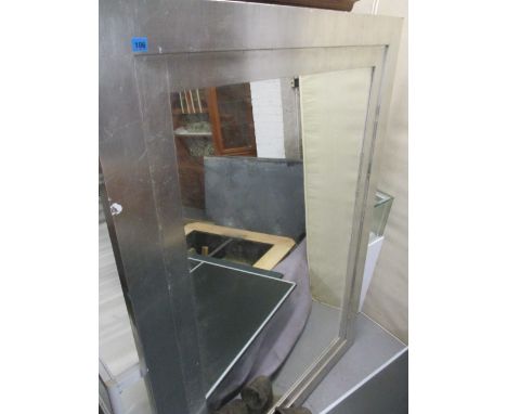 A large silver coloured wall mirror, 71 x 51