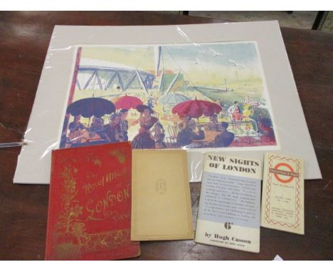 London related printed ephemera to include New Sights of London, The Royal Albums of London Views and a view of the Southbank