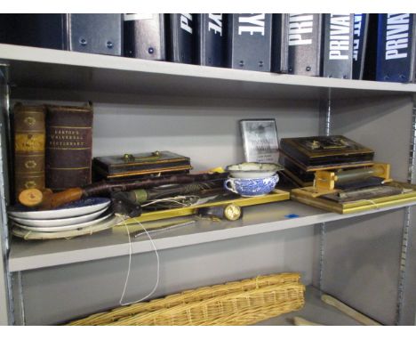 A mixed lot to include a Tissot Sideral automatic watch, mixed china, walking sticks and other items